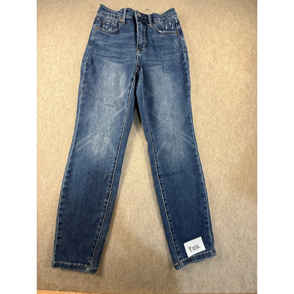 Judy Blue Los Angeles High Waisted Skinny Jeans Medium Wash Distressed Size 5/27